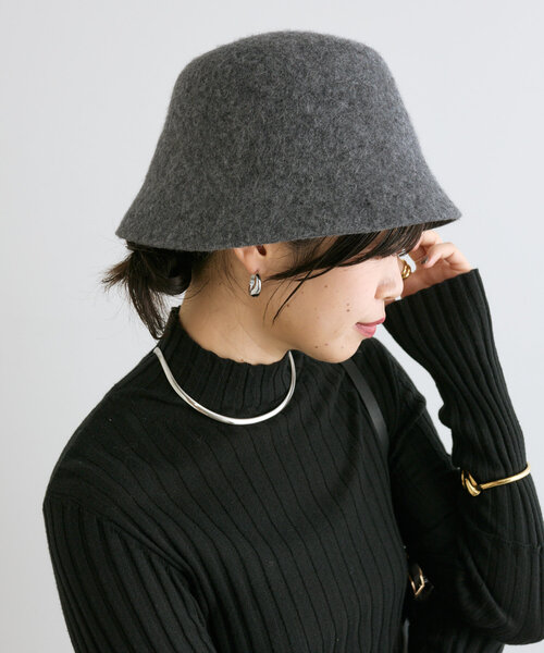 RIVE DROITE（リヴドロワ）の「【シーズンムードを高める】ウールバケットハット（ハット・レディース・グレー/ブラック・FREE）」の8枚目の写真