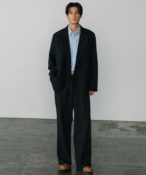 UNIVERSAL LANGUAGE ダブルブレストジャケットブラックS UNIVERSAL LANGUAGE ビジネスジャケット シングルブレスト WEAR SHiFT