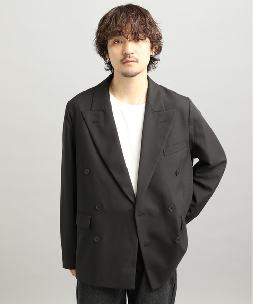 タム黒 ダブルブレスト テーラードジャケット ダブルジャケット メンズ ブレザー ダブルブレスト ジャケット 春夏