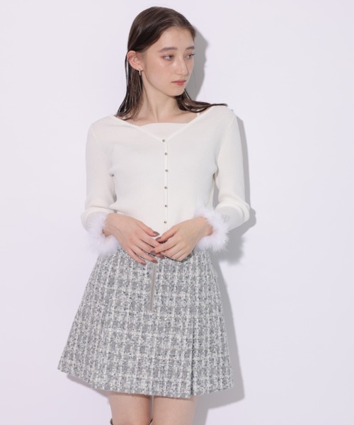 Rirandture（リランドチュール）の「前後２ＷＡＹツィードミニスコート（スカート・レディース・グレー/ブラック・1/2/0）」の9枚目の写真