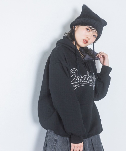 repipi armario（レピピ アルマリオ）の「【裏起毛】ハイショクルーズフーディ（パーカー・キッズ・オレンジ/グレー/ブルー/ブラック/ブルー系/アイボリー・SMALL/MEDIUM/LARGE）」の10枚目の写真