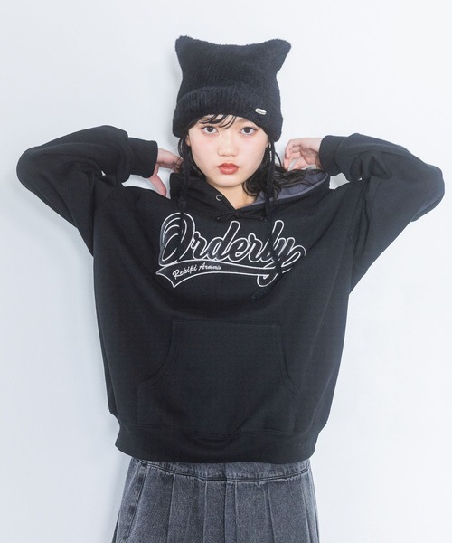 repipi armario（レピピ アルマリオ）の「【裏起毛】ハイショクルーズフーディ（パーカー・キッズ・オレンジ/グレー/ブルー/ブラック/ブルー系/アイボリー・SMALL/MEDIUM/LARGE）」の12枚目の写真