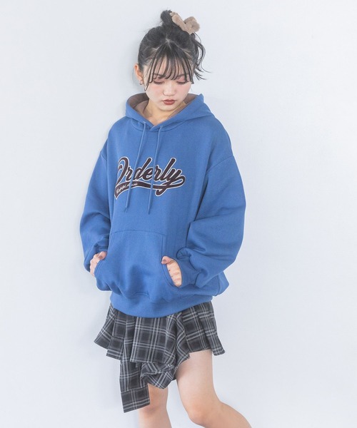 repipi armario（レピピ アルマリオ）の「【裏起毛】ハイショクルーズフーディ（パーカー・キッズ・オレンジ/グレー/ブルー/ブラック/ブルー系/アイボリー・SMALL/MEDIUM/LARGE）」の17枚目の写真