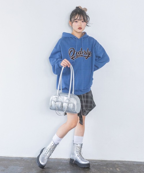 repipi armario（レピピ アルマリオ）の「【裏起毛】ハイショクルーズフーディ（パーカー・キッズ・オレンジ/グレー/ブルー/ブラック/ブルー系/アイボリー・SMALL/MEDIUM/LARGE）」の21枚目の写真