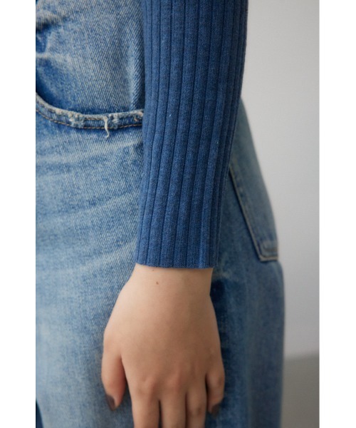 AZUL by moussy（アズールバイマウジー）の「Wジップロングスリーブプルオーバー（Tシャツ/カットソー・レディース・グレー/ブルー/オフホワイト/ブラック/レッド・FREE）」の14枚目の写真