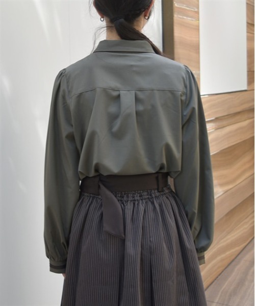 axes femme（アクシーズファム）の「袖口刺繍チェーン付フラシブラウス（シャツ/ブラウス・レディース・ワイン/カーキ/キナリ・MEDIUM/LARGE）」の14枚目の写真