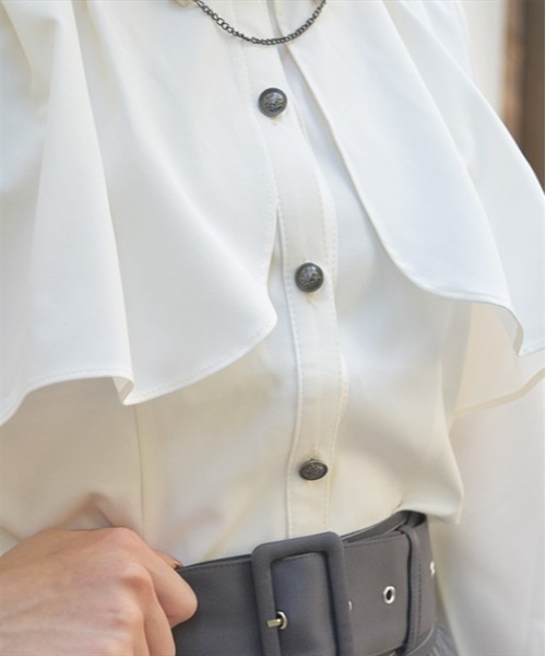 axes femme（アクシーズファム）の「袖口刺繍チェーン付フラシブラウス（シャツ/ブラウス・レディース・ワイン/カーキ/キナリ・MEDIUM/LARGE）」の17枚目の写真