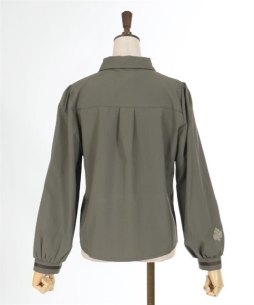 axes femme（アクシーズファム）の「袖口刺繍チェーン付フラシブラウス（シャツ/ブラウス・レディース・ワイン/カーキ/キナリ・MEDIUM/LARGE）」の6枚目の写真