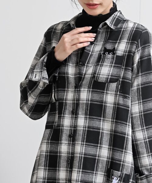 ねこだらけ3ポケットシャツチュニック（チュニック）｜rps（アール