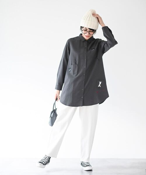 ねこだらけ3ポケットシャツチュニック（チュニック）｜rps（アール