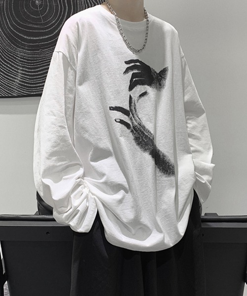 NOWLE（ノウル）の「【NOWLE】ルーズシルエット ロゴ ロンT（Tシャツ/カットソー・メンズ・ブラック系1/ブラック系3/ホワイト系1/ホワイト系2/ホワイト系3/ブラック系2・MEDIUM/LARGE/X-LARGE）」の4枚目の写真