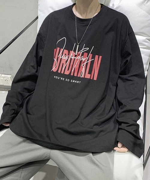 NOWLE（ノウル）の「【NOWLE】ルーズシルエット ロゴ ロンT（Tシャツ/カットソー・メンズ・ブラック系1/ブラック系3/ホワイト系1/ホワイト系2/ホワイト系3/ブラック系2・MEDIUM/LARGE/X-LARGE）」の8枚目の写真