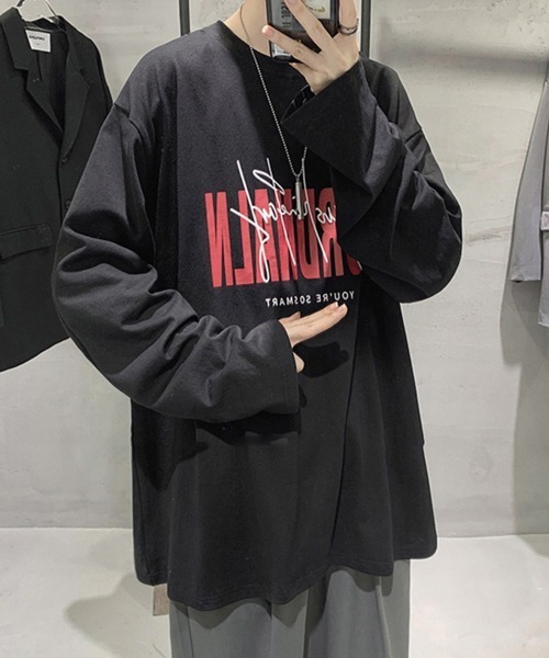 NOWLE（ノウル）の「【NOWLE】ルーズシルエット ロゴ ロンT（Tシャツ/カットソー・メンズ・ブラック系1/ブラック系3/ホワイト系1/ホワイト系2/ホワイト系3/ブラック系2・MEDIUM/LARGE/X-LARGE）」の10枚目の写真