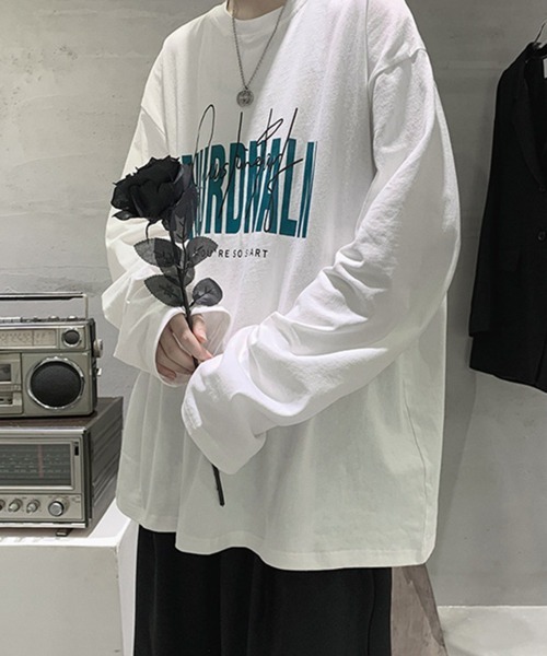 NOWLE（ノウル）の「【NOWLE】ルーズシルエット ロゴ ロンT（Tシャツ/カットソー・メンズ・ブラック系1/ブラック系3/ホワイト系1/ホワイト系2/ホワイト系3/ブラック系2・MEDIUM/LARGE/X-LARGE）」の12枚目の写真