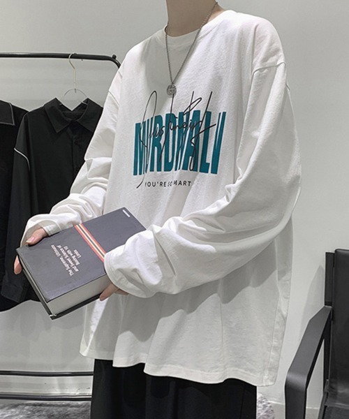 NOWLE（ノウル）の「【NOWLE】ルーズシルエット ロゴ ロンT（Tシャツ/カットソー・メンズ・ブラック系1/ブラック系3/ホワイト系1/ホワイト系2/ホワイト系3/ブラック系2・MEDIUM/LARGE/X-LARGE）」の13枚目の写真