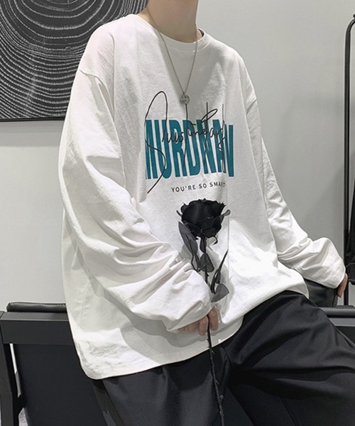 NOWLE（ノウル）の「【NOWLE】ルーズシルエット ロゴ ロンT（Tシャツ/カットソー・メンズ・ブラック系1/ブラック系3/ホワイト系1/ホワイト系2/ホワイト系3/ブラック系2・MEDIUM/LARGE/X-LARGE）」の14枚目の写真