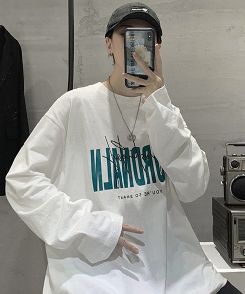 NOWLE（ノウル）の「【NOWLE】ルーズシルエット ロゴ ロンT（Tシャツ/カットソー・メンズ・ブラック系1/ブラック系3/ホワイト系1/ホワイト系2/ホワイト系3/ブラック系2・MEDIUM/LARGE/X-LARGE）」の16枚目の写真