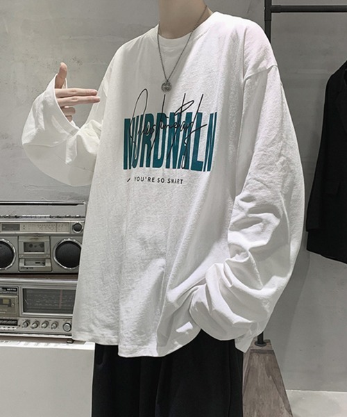 NOWLE（ノウル）の「【NOWLE】ルーズシルエット ロゴ ロンT（Tシャツ/カットソー・メンズ・ブラック系1/ブラック系3/ホワイト系1/ホワイト系2/ホワイト系3/ブラック系2・MEDIUM/LARGE/X-LARGE）」の17枚目の写真
