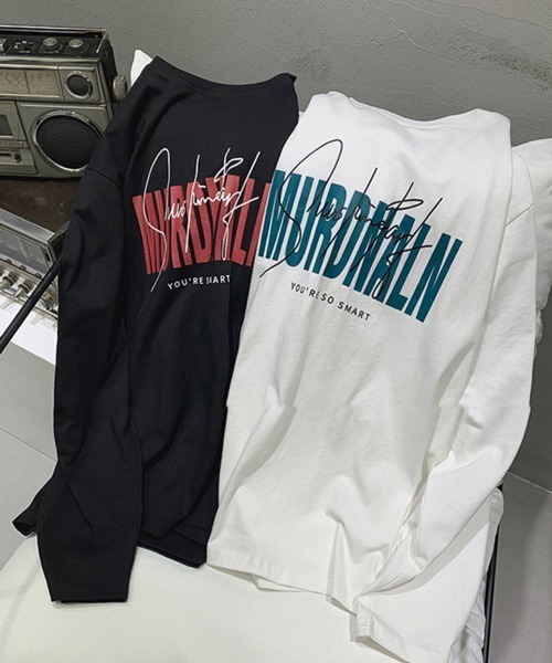 NOWLE（ノウル）の「【NOWLE】ルーズシルエット ロゴ ロンT（Tシャツ/カットソー・メンズ・ブラック系1/ブラック系3/ホワイト系1/ホワイト系2/ホワイト系3/ブラック系2・MEDIUM/LARGE/X-LARGE）」の18枚目の写真