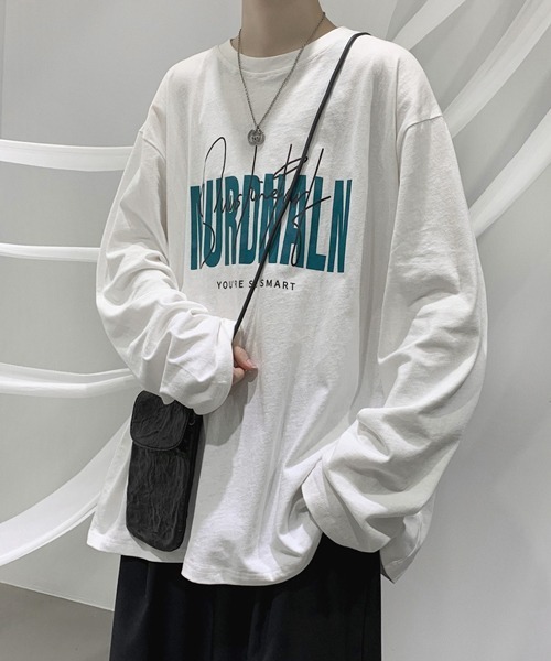 NOWLE（ノウル）の「【NOWLE】ルーズシルエット ロゴ ロンT（Tシャツ/カットソー・メンズ・ブラック系1/ブラック系3/ホワイト系1/ホワイト系2/ホワイト系3/ブラック系2・MEDIUM/LARGE/X-LARGE）」の20枚目の写真