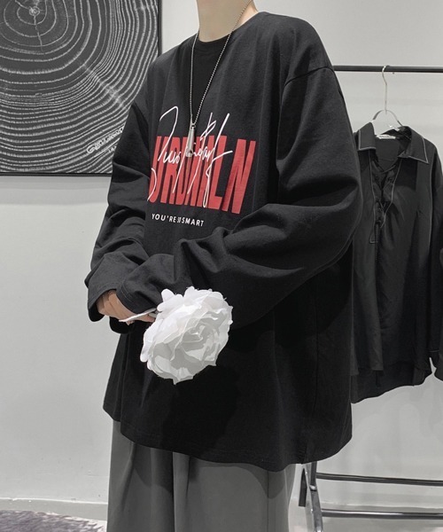 NOWLE（ノウル）の「【NOWLE】ルーズシルエット ロゴ ロンT（Tシャツ/カットソー・メンズ・ブラック系1/ブラック系3/ホワイト系1/ホワイト系2/ホワイト系3/ブラック系2・MEDIUM/LARGE/X-LARGE）」の21枚目の写真