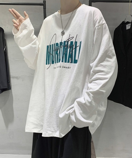 NOWLE（ノウル）の「【NOWLE】ルーズシルエット ロゴ ロンT（Tシャツ/カットソー・メンズ・ブラック系1/ブラック系3/ホワイト系1/ホワイト系2/ホワイト系3/ブラック系2・MEDIUM/LARGE/X-LARGE）」の22枚目の写真
