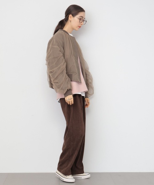 saloon(サルーン)の「SALOON(サルーン)/チュールギャザースリーブブルゾン(ブルゾン・レディース・モカ/チャコールグレー・FREE)」の19枚目の写真