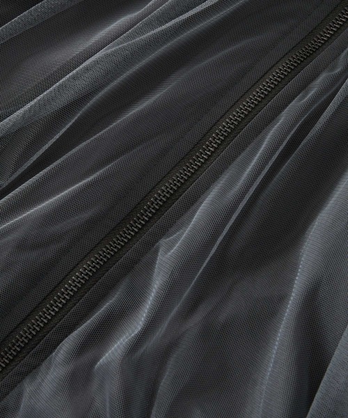 saloon(サルーン)の「SALOON(サルーン)/チュールギャザースリーブブルゾン(ブルゾン・レディース・モカ/チャコールグレー・FREE)」の3枚目の写真