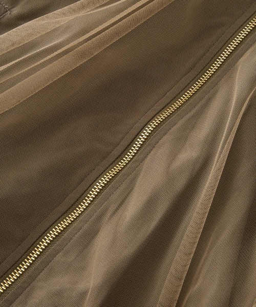 saloon(サルーン)の「SALOON(サルーン)/チュールギャザースリーブブルゾン(ブルゾン・レディース・モカ/チャコールグレー・FREE)」の4枚目の写真