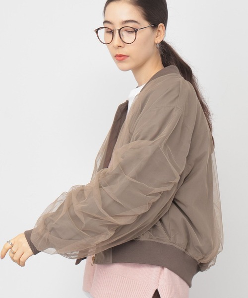 saloon(サルーン)の「SALOON(サルーン)/チュールギャザースリーブブルゾン(ブルゾン・レディース・モカ/チャコールグレー・FREE)」の20枚目の写真