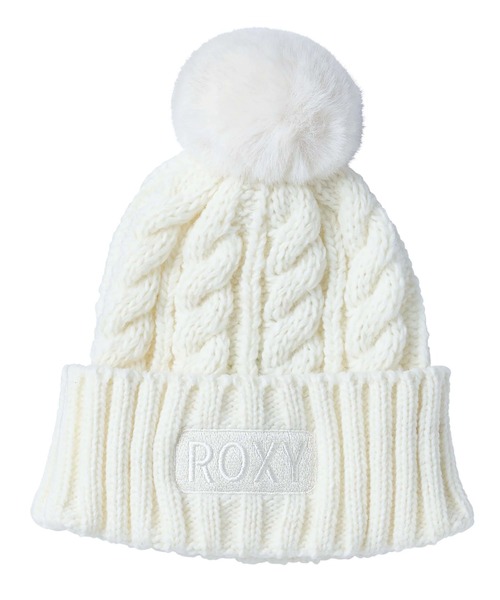 ROXY(ロキシー)の「THE MORE THE BETTER /ロキシーエコファーポンポンビーニー(ニットキャップ/ビーニー・レディース・ピンク/ブラウン/ホワイト/ブラック・FREE)」の2枚目の写真