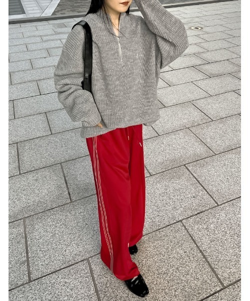 Re:EDIT（リエディ）の「[U.S. POLO ASSN.][別注]ワンポイント刺繍ハーフジップニットトップス（ニット/セーター・レディース・ネイビー/ブラック/アイボリー/グレー・MEDIUM/LARGE/X-LARGE）」の18枚目の写真