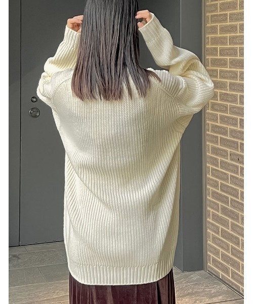 Re:EDIT（リエディ）の「[U.S. POLO ASSN.][別注]ワンポイント刺繍ハーフジップニットトップス（ニット/セーター・レディース・ネイビー/ブラック/アイボリー/グレー・MEDIUM/LARGE/X-LARGE）」の12枚目の写真