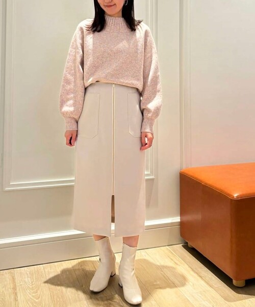 MICO COULIER（ミコクリエ）の「ウォッシャブルワイドネックプルオーバーニット（ニット/セーター・レディース・ライトブルー/オレンジ・38）」の10枚目の写真