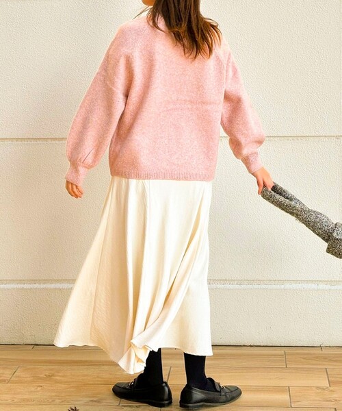 MICO COULIER（ミコクリエ）の「ウォッシャブルワイドネックプルオーバーニット（ニット/セーター・レディース・ライトブルー/オレンジ・38）」の19枚目の写真