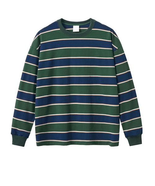TOBEE(トゥビー)の「【TOBEE】ビッグシルエットボーダーロンT(Tシャツ/カットソー・メンズ・グリーン系その他/ベージュ系その他・LARGE/MEDIUM/SMALL)」の18枚目の写真