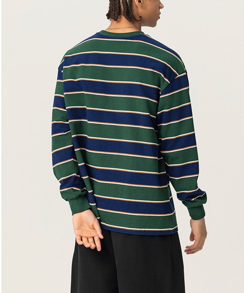 TOBEE(トゥビー)の「【TOBEE】ビッグシルエットボーダーロンT(Tシャツ/カットソー・メンズ・グリーン系その他/ベージュ系その他・LARGE/MEDIUM/SMALL)」の15枚目の写真