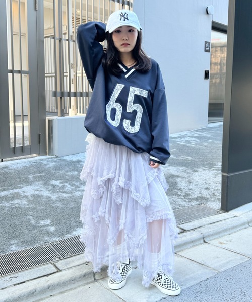 SOLLON.(ソルロン)の「イレギュラーヘムボリュームフリルチュールスカート(スカート・レディース・ホワイト/レッド/グレー/アイボリー/ブラック/ピンク/イエロー/ライトピンク・FREE)」の17枚目の写真