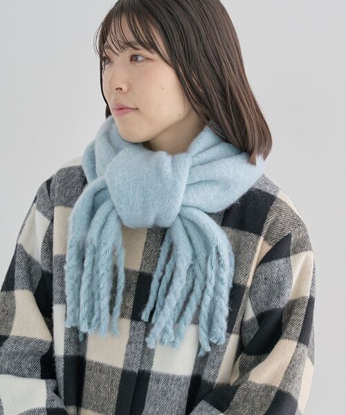 Green　Parks（グリーンパークス）の「ボリュームカラーマフラー（マフラー・レディース・ライトベージュ/アイボリー/サックスブルー/ピンク・FREE）」の5枚目の写真