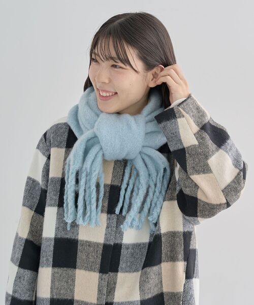 Green　Parks（グリーンパークス）の「ボリュームカラーマフラー（マフラー・レディース・ライトベージュ/アイボリー/サックスブルー/ピンク・FREE）」の7枚目の写真