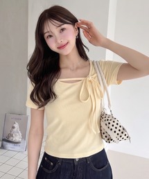 フロントリボン 半袖Tシャツ