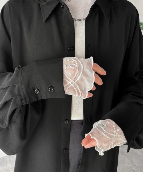 セール】上質なとろみ素材。オーバーサイズシャツ（長袖）（シャツ