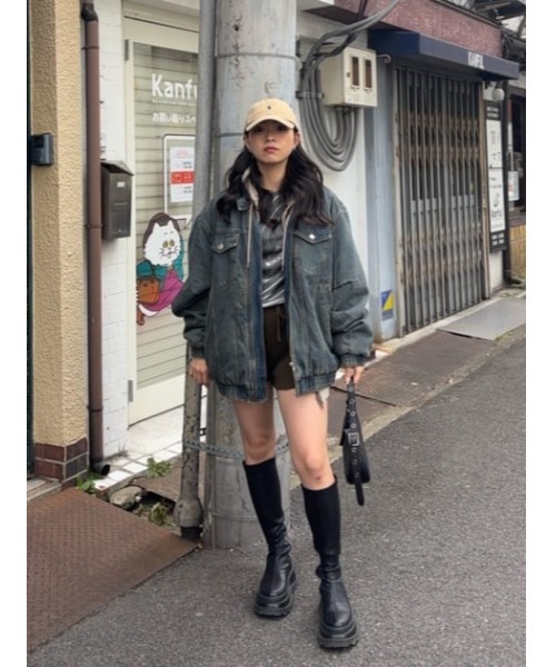 LAGUA GEM(ラグアジェム)の「AIR PORT PRINT ロングスリーブTシャツ(Tシャツ/カットソー・レディース・ブラック/グレー・FREE)」の14枚目の写真