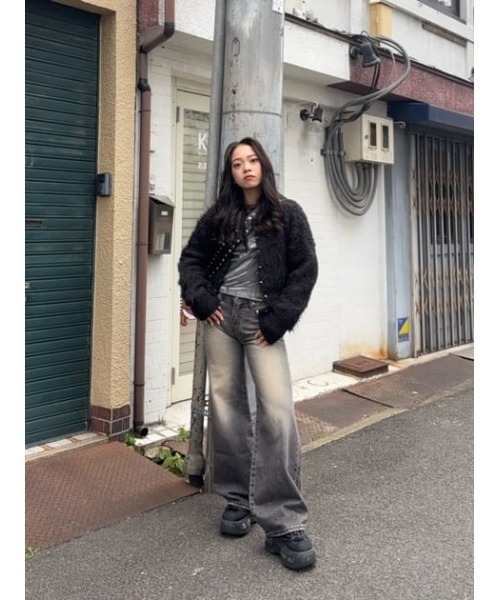 LAGUA GEM(ラグアジェム)の「AIR PORT PRINT ロングスリーブTシャツ(Tシャツ/カットソー・レディース・ブラック/グレー・FREE)」の21枚目の写真