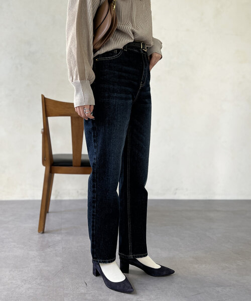 Chez toi（シェトワ）の「テーパードデニム（デニムパンツ・レディース・インディゴブルー/ブルー・MEDIUM/SMALL）」の7枚目の写真