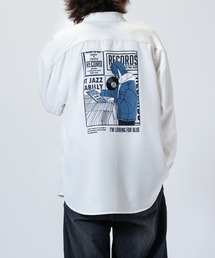 Candy Fantasy | 【a】ライトポリエステル BLUE/GREEN Girl イラスト ビッグシャツ 長袖(シャツ/ブラウス)