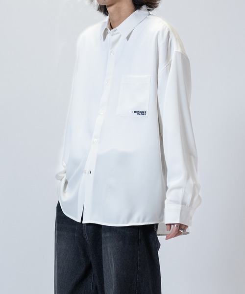 Candy Fantasy（キャンディーファンタジー）の「【a】ライトポリエステル BLUE/GREEN Girl イラスト ビッグシャツ 長袖（シャツ/ブラウス・レディース・ブラック系1/ベージュ系2/ホワイト系1/ホワイト系2/ブラック系2/ベージュ系1・MEDIUM/LARGE）」の10枚目の写真