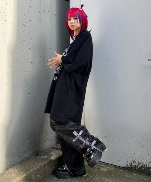 Candy Stripper（キャンディストリッパー）の「TOKYO CANDY PEPE ＆ TIGER BIG Tシャツ（Tシャツ/カットソー・レディース・ブラック/エメラルド/オフホワイト・FREE）」の16枚目の写真