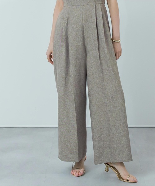 UR'S（ユアーズ）の「リネンライクディープハートネックオールインワン（つなぎ/オールインワン・レディース・ブラック/ダークグレー/サンドベージュ・SP/S/M/L）」の21枚目の写真