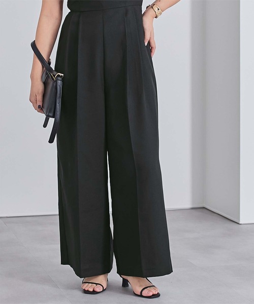 UR'S（ユアーズ）の「リネンライクディープハートネックオールインワン（つなぎ/オールインワン・レディース・ブラック/ダークグレー/サンドベージュ・SP/S/M/L）」の10枚目の写真